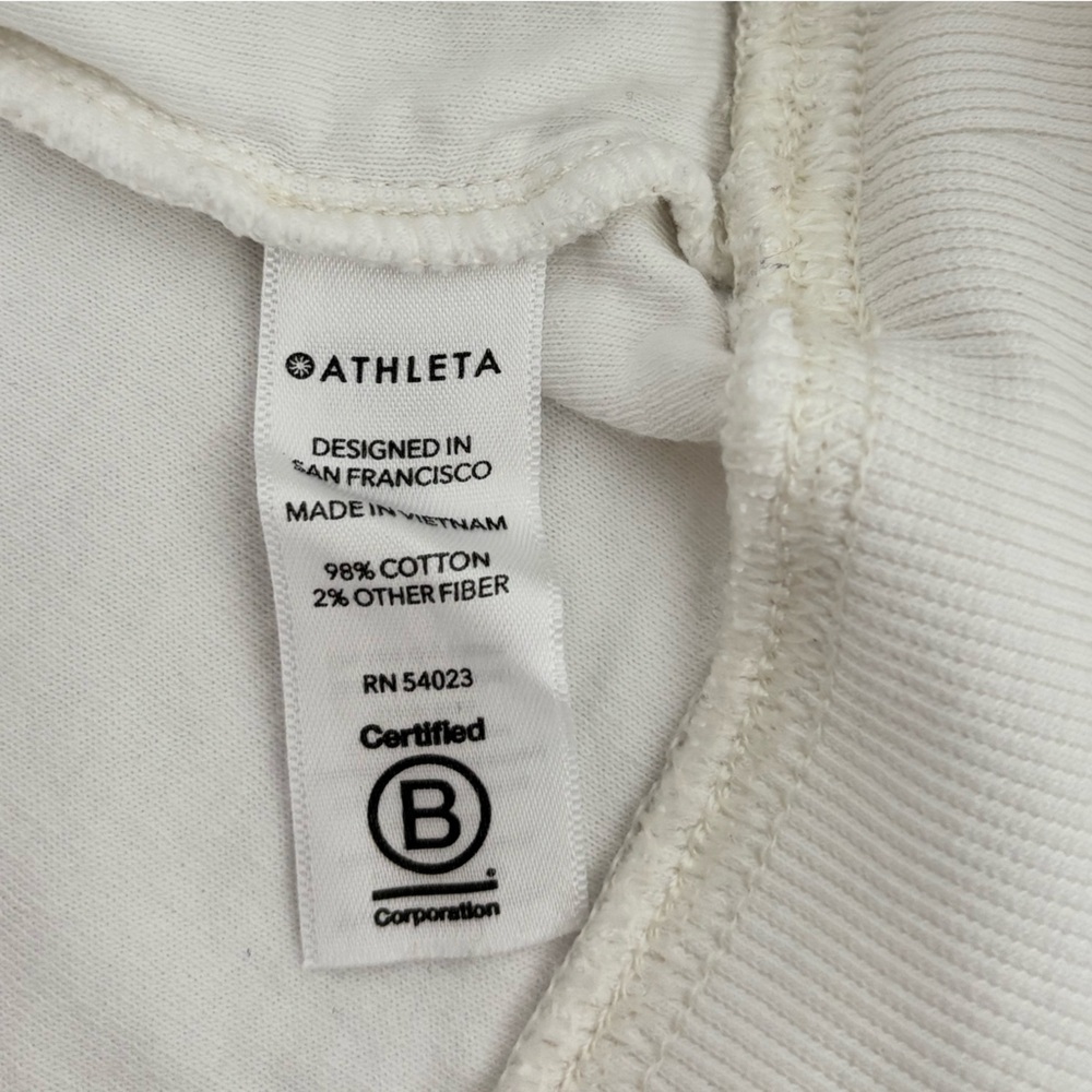 Athleta White Essence Raglan Long Sleeve Sweatshirt Base Layer Top Size Small - Picture 8 of 8